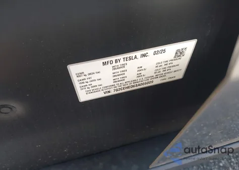 2025 Tesla Cybertruck All-Wheel Drive z USA, uszkodzony, nr VIN 7G2CEHED6SA066009